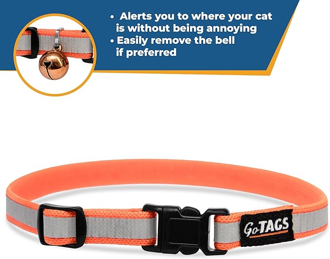 GoTags Personalized Reflective Cat Collars, Engraved Custom Cat Collar with Name and Phone ID, Breakaway Collar with Safety Release Buckle and Bell, Adjustable for Cats and Kitten (Hunter Green)