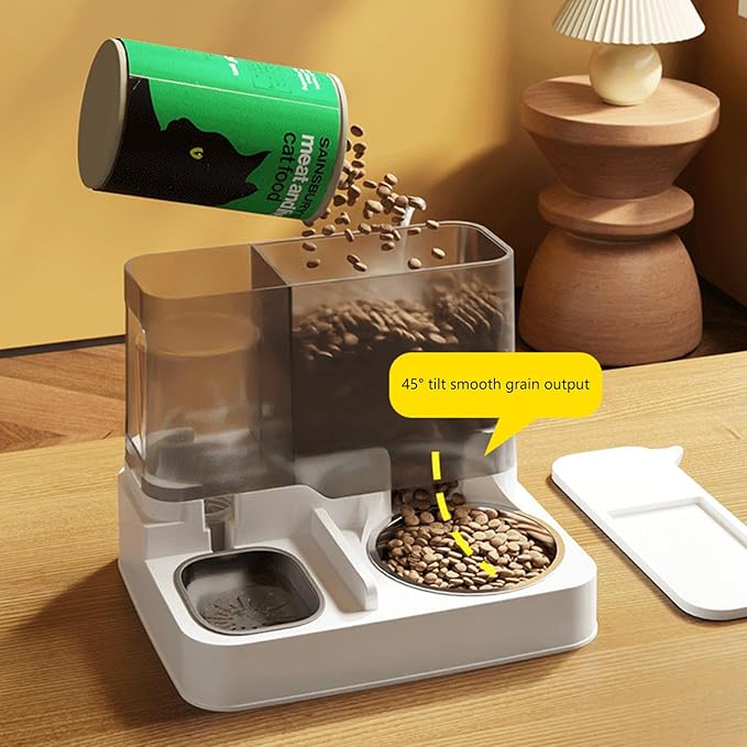Large Capacity Automatic Water Dispenser and Food Bowl for Cats Dogs Food Container 2in1 Pet Watering and Feeding Supply Automatic Feeder