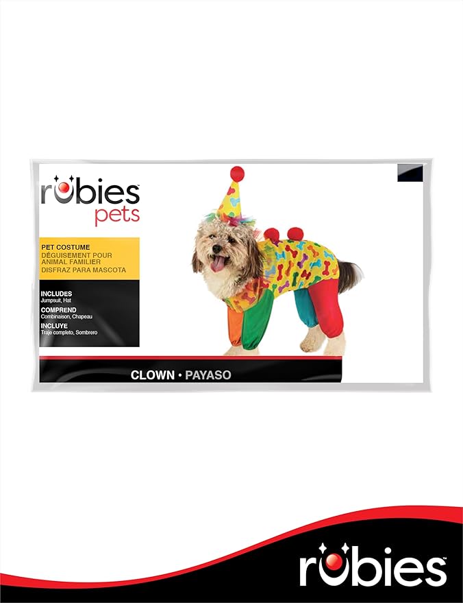 Rubies Clown Pet Costume for Dogs or Cats, Medium
