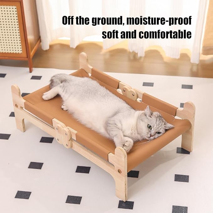 Cat Bed - Portable Pet Sleeping Cot, Raised Cat Furniture, Indoor Outdoor Pet Resting Accessory | Patio Beach Garden Lawn for Patio Beach Garden Lawn