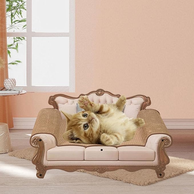 Cat Scratcher Cardboard Sofa Bed Scratch Board Fashion Scratching Pad Sofa for Kitten Indoor Cats Grinding Claws