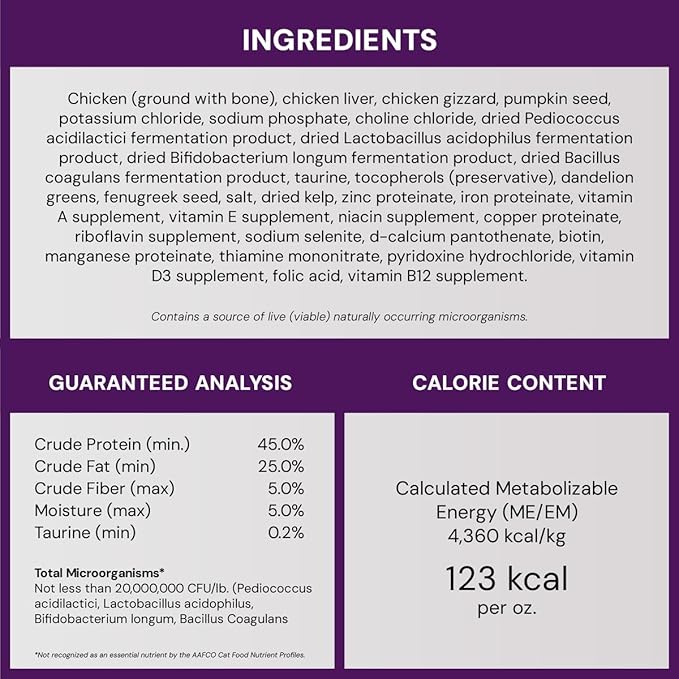 Stella & Chewy's Freeze-Dried Raw Cat Dinner Morsels - Premium Chicken Recipe with 98% Cage-Free Meat & Organs - Natural Grain-Free Cat-& Kitten Food - Made in USA - 18 oz,(Pack of 2)