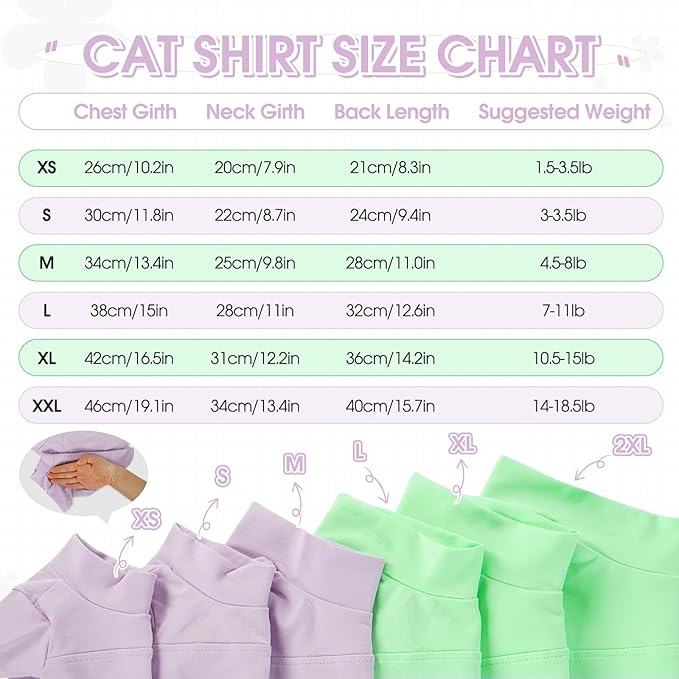Sphynx Hairless Cat Clothes, Soft Cotton Pullover Turtleneck Shirt with Sleeves for Kitten Puppy Small Dogs, Cat Pajamas for All-Season - Purple L
