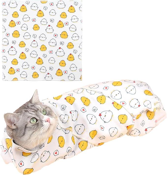 27.6'' Cat Grooming Wrap for Cutting Nails - Escape Proof Cats Restraint Wrap for Nail Clipping,Kitten Swaddle Wrap,Anti-Scratch & Anti-Bite,Easy Clipping & Care Pet Tool(L (up to 18 lbs)