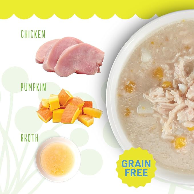 PETITE CUISINE Whole Foods Wet Cat Food, Chicken & Pumpkin Entree in Broth, 2.8 oz. Can (24 Count)