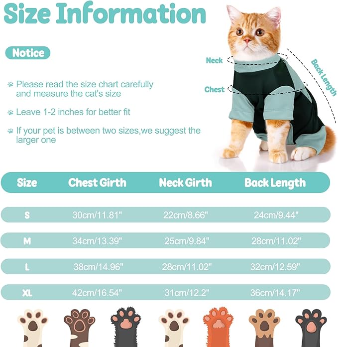 Cat Anxiety Jacket, Adjustable Cat Anxiety Suit with Zipper, Cats Anxiety Vest for Fireworks, Thunderstorm, Travel, Separation, Anxiety Calming Vest Wrap for Cats