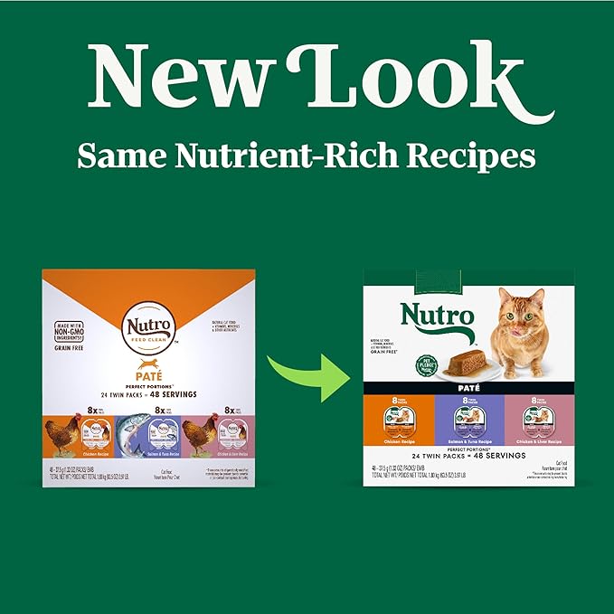 Nutro Natural Choice Wet Cat Food Pate, Adult Cat Food Wet Variety Pack, 2.64 oz. Twin-Pack Trays (24 Pack)