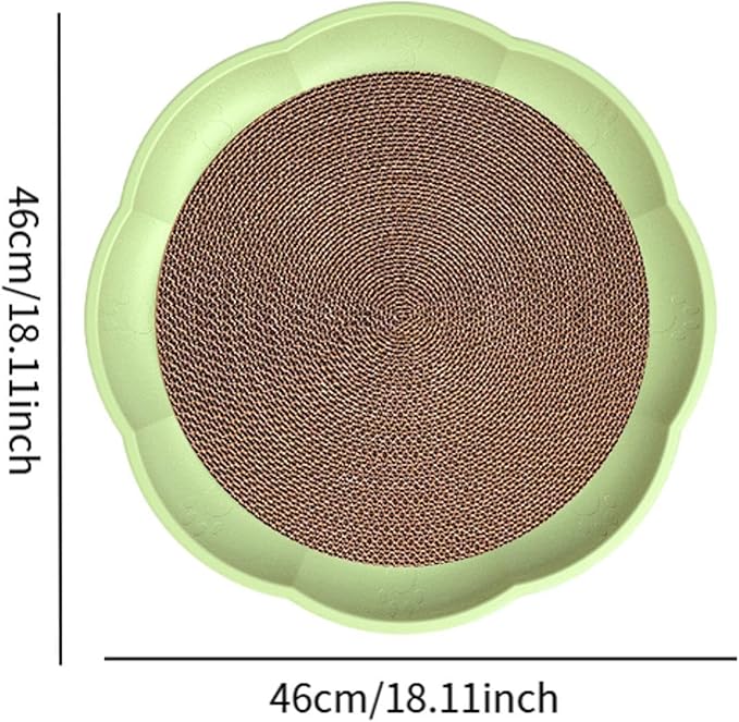 Gralara Round Cat Scratcher Sleeping Bed Lounge Furniture Protector Indoor Play Replacement Pad Circle Scratcher Pad for Indoor Cats, Green