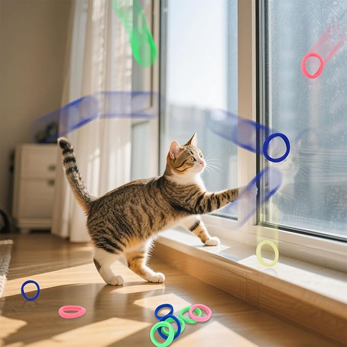 Andiker 12 PCS Cat Toy Set, Soft Cat Chew Toy with Good Elasticity Interactive Cat Toys to Kill Time and Keep Fit (12)