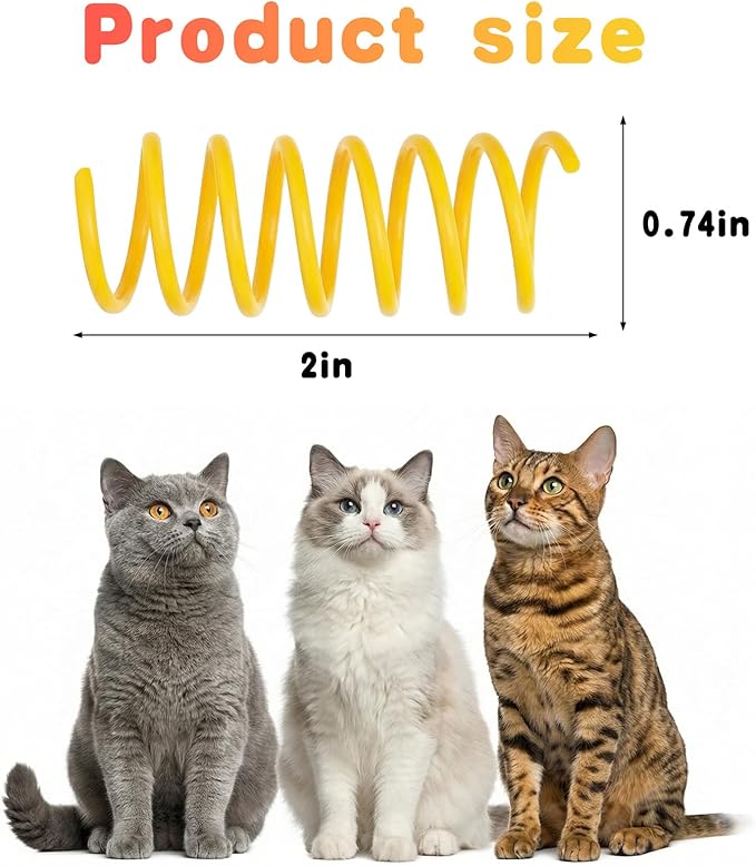 120 Pack Colorful Cat Springs Toys Pet Wide Cat Plastic Coil Spiral Springs for Cat Kitten Pets Swatting Biting Hunting Active Play