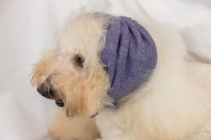 Dogs Ear Wrap, Dog Ear Cover Anxiety Relief – Noise Canceling for Fireworks, Pet Grooming & Force Drying Purple M
