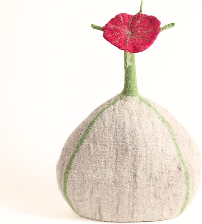 Top Flower Design Felt Cat Cave- Handmade Wool Cat Bed- Premium Pet Furniture