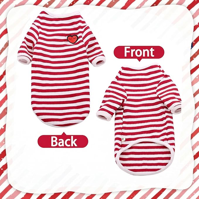 DENTRUN Hairless Cats Shirt Breathable Cat Daily Wear Clothes Stripe Vest Adorable Pajamas Jumpsuit Soft & Skin-Friendly