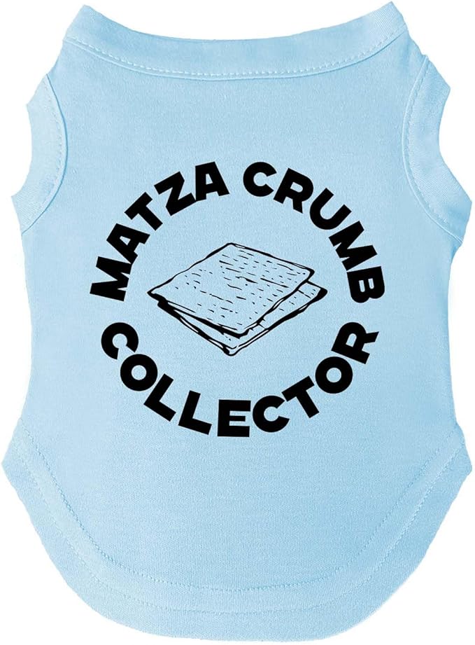 Matza Crumb Collector Dog Tee Shirt | Sleeveless | Sizes for All Ages and Breeds | Passover Jewish Holiday | Funny Protoshoot Prop |Baby Blue, 5X-Large (1246)