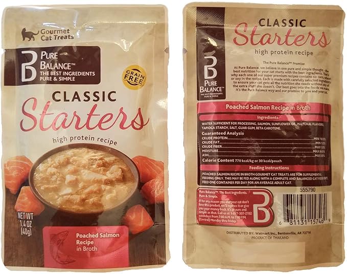 Pure Balance Gourmet Cat Treats Starters Poached Salmon Recipe (5 Pack)