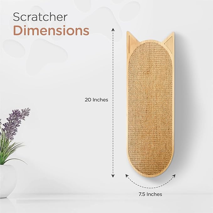 Wall Mounted Cat Scratcher - Vertical Mounted Cat Scratcher - Stylish Indoor Cat Scratching Board and Furniture - Cat Wall Furniture