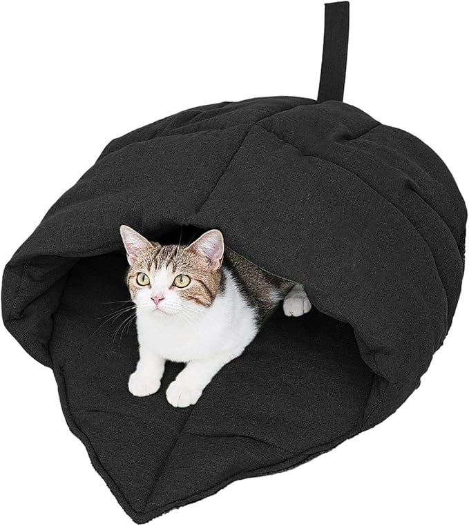 Indoor Cats Cave Bed with Leaves Shape Design Fabric Rest Sleep Bag for Kittens and Winter Autumn Essential Home Decors Cave