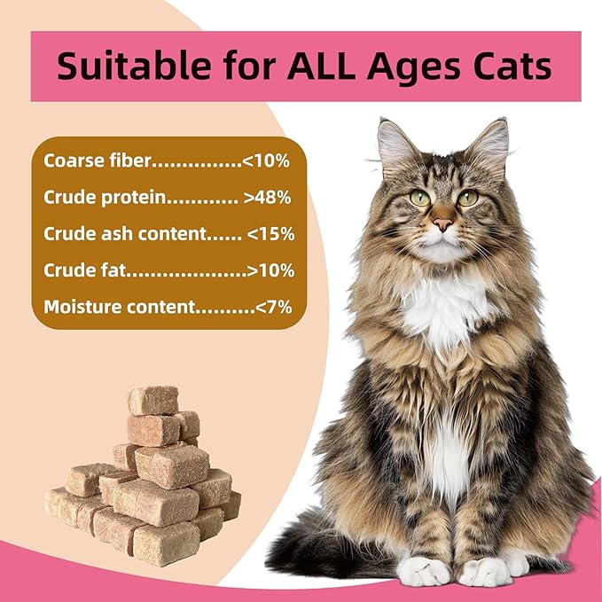Cat Urinary Treats for Bladder Health, Chicken Flavor Grain-Free Soft Snacks, High-Protein Cat Training Rewards for Indoor Cats, Freeze-Dried Snacks 60g/2.11oz