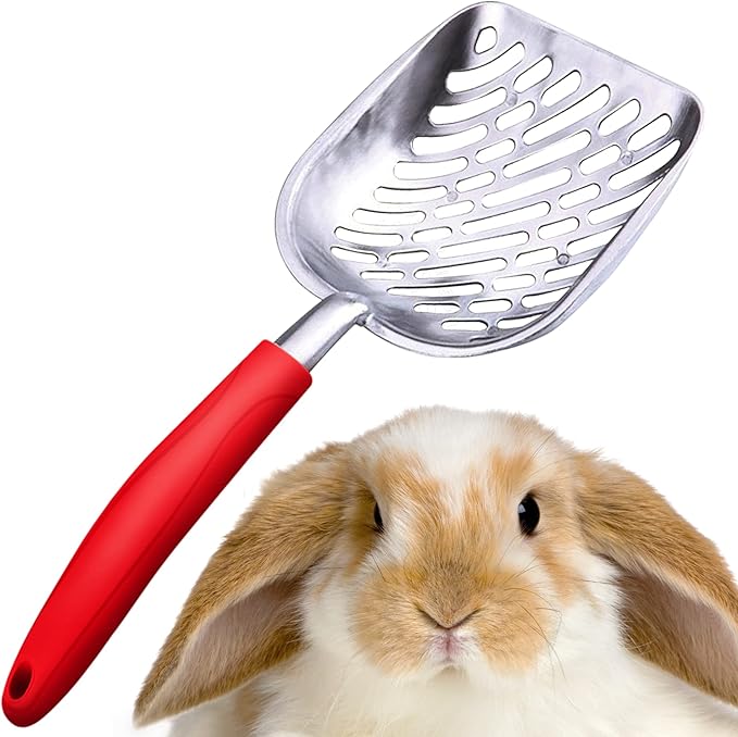 SunGrow Large Cat Litter Scoop, Life Transforming Cat Scooper, Reduces Hand Fatigue, Use with Small Litter Type, Saves Clear Litter, Makes Scooping Faster and Easier (Red, Large)