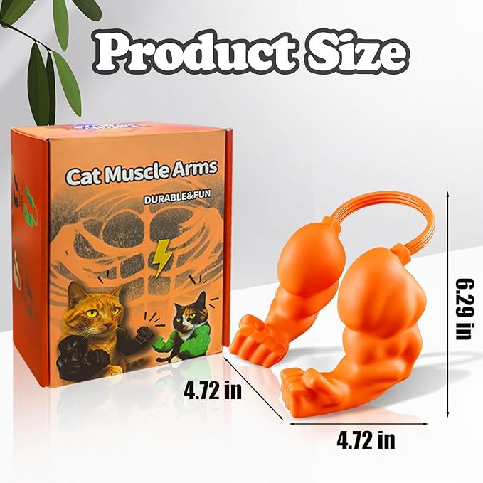 babyye Cat Toys Muscle Arms, Funny Printed Cat's Neck Arm with Muscle, Christmas Cats Costume Accessory for Pet Dress-Up, Cosplay, Parties & Photos (White)