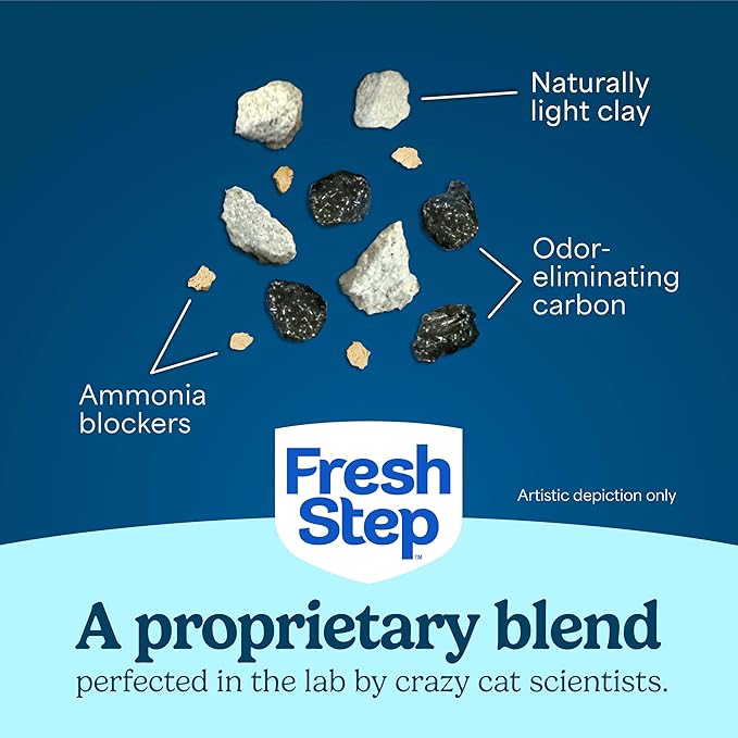 Fresh Step Advanced Odor Shield Light Weight Multi Cat Clumping Litter with Febreze, Low Dust, Odor Control with Ammonia Block Technology, Compatible in Automatic Litter Boxes, 23 lb. (2 x 11.5 lb)