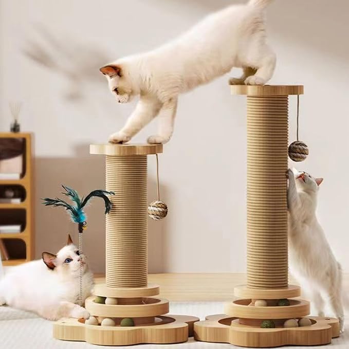 Kitten Furniture Bed Post Kitten Scratcher Toy for Pet Indoor Play Scratcher Sisal Scratch
