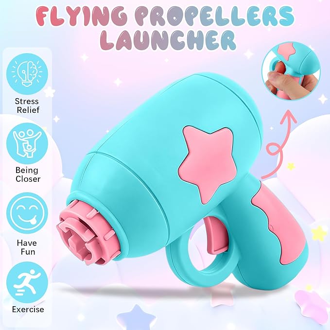 Bamboo Dragonfly Catapult Launcher, Cat Toy Spinning Flying Saucer Launcher, Interactive Cat Toy with Glowing LED for Pet Exercise & Nighttime Play