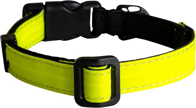CatGoods Reflective Yellow Stretch Cat Collar – Escape-Safe Alternative to Breakaway, Adjustable, Comfortable, ID and Bell Attachment