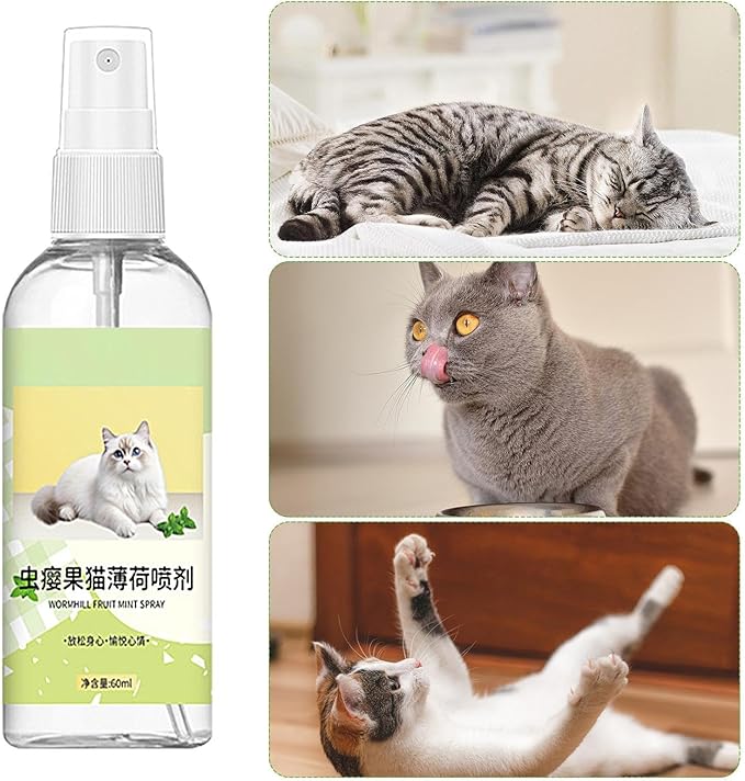 Catnip Spray for Indoor Cats - Attractive Catnip Spray for Cats, Catnip Spray for Cats | Organic Catnip Spray Liquid, 60ml Catnip Spray for Indoor Cats Relieves Stress, Calming, Revives Toys