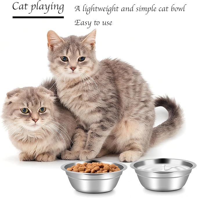 Stainless Steel Cat Bowls, 20 Pcs Cat Food Bowls Cats Feeding Dishes, Whisker Fatigue Cats Bowls Small Pet Bowls for Dogs Cats and Other Small Animals, 5.5 Inch