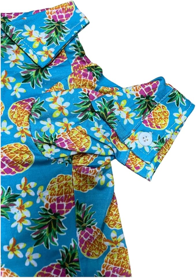 Tangpan Hawaiian Beach Coconut Tree Print Dog Shirt Summer Camp Shirt Clothes(Pineapple,M)