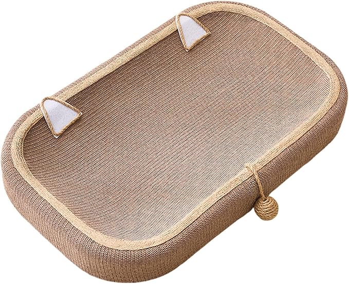 Cat Scratcher Bed with Sisal Scratching Pad - Interactive Toy & Furniture Protection Nest Basin for Cats Grinding Claw- 61cmx40cmx9cm