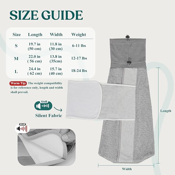 Supet Cat Grooming Wrap for Cutting Nails, Self-Adhesive Anti-Scratch Swaddle with Bite-Proof Mesh Hood & Thick Waist Strap Anti-Escape Bag for Nail Trimming, Medication, Ear Cleaning (Grey S)