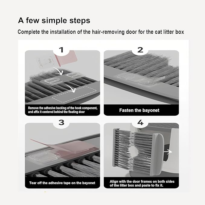 The Cat Litter Box Hair Removal Filter Door∣Floating Hair Removal Cat Litter Box∣Automatically removes Loose Hair to Prevent tangling