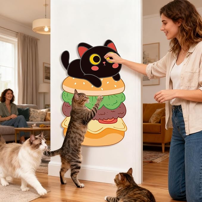 Cat Scratch Mat | Self-Adhesive Scratching Furniture Protector | Funny Cat Scratch Wall Pad,for Climbing Indoor Pet Couch Bed Carpet Door Floor Home Decor Protection