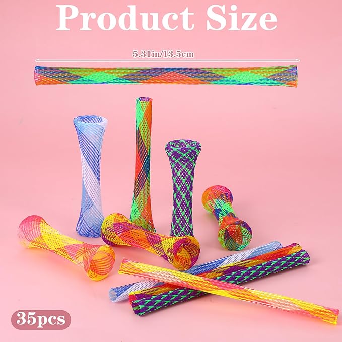 35Pcs Cat Spring Toys, Kitten Tube Toy Indoor Interactive Cat Toys, Colorful Cats Chew Toy Telescopic Foldable Plastic Coil for Pet to Chase Scratch Bite Pounce