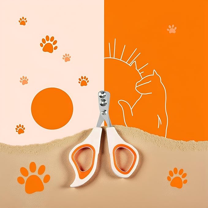 Jowxsx Orange Cat Nail Clippers with Circular Cut Hole,Cat Claw Clippers Cat Nail Trimmers Avoid Over Cutting Pet Nail Clippers Grooming Tool for Cat,Cat Nail and Trimmers，Grooming