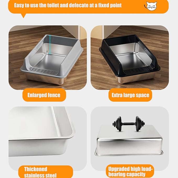 Cat Toilet - Thickened Pet Litter Box, Durablee Odor Control Design, Easy Cleaning with Matching Scoop, Anti-Splash High Wall Structure | Practical Indoor Outdoor Solution for Living Room Use