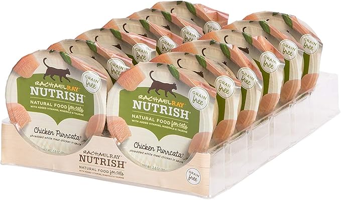 Nutrish Rachael Ray Natural Wet Cat Food, Chicken Purrcata Recipe, 2.8 Ounce Cup (Pack of 24), Grain Free