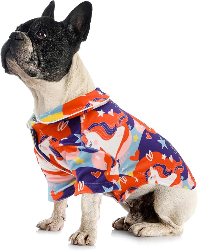 CuteBone Two-Leg Velvet Pet Pajamas Girl Dog Clothes - Soft, Cozy, and Stretchy Boy Pjs for Small, Medium Dogs and Cats Winter Sleepwear Apparel LTP17M