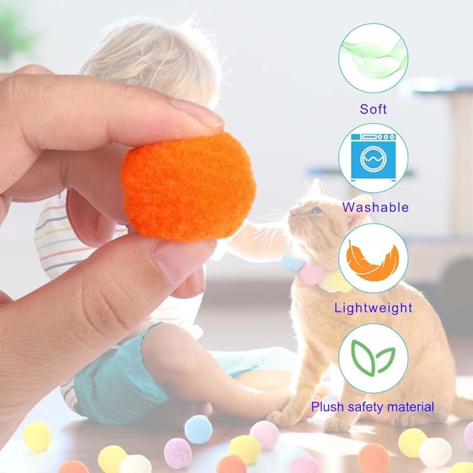 AIERSA Interactive Cat Toys for Indoor Cats, Cat Ball Launcher with 30 Plush Balls for Bored Adult Cats, Cat Toy Gun with Pom Poms, Cat Lover Gifts for Women