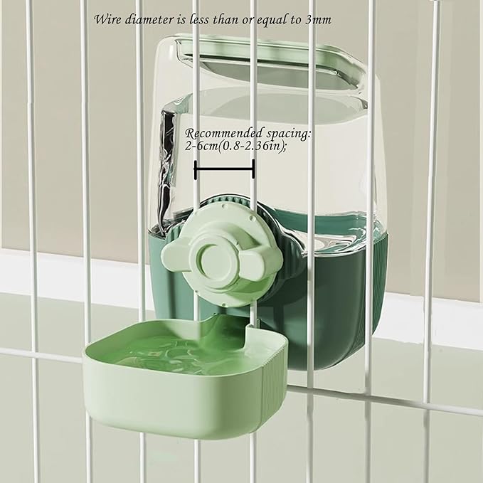 Pet Dog Cat Hanging Automatic Feeders Drinking Bowls, Auto Gravity Rabbits Feeder No Drip Water Set, Cage Pet Feeding Bowls Dispenser for Cats Dogs Puppy, Rabbit (Geen)