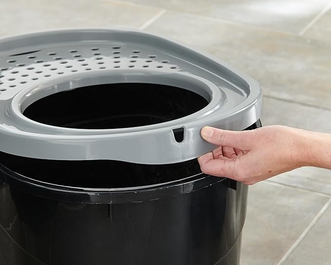 Iris Ohyama Cat Litter Box with Scoop, Up to 7kg, Black/Gray, Top Entry, Cat Litter Tray, Enclosed, for Kitten, High Sided, Hooded, Large, Jumbo, BPA Free, Deep, Easy to Clean, TECL-20