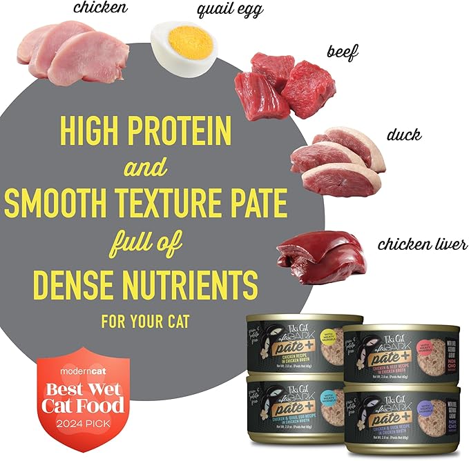 Tiki Cat After Dark Pate+ Wet Cat Food, Variety Pack, 2.8 oz. Cans (Pack of 12)