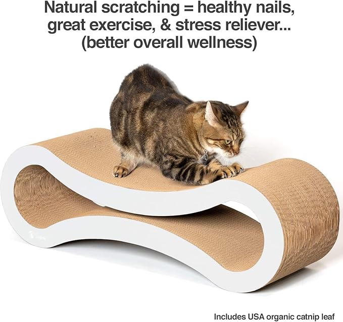 Cat Scratcher Lounge, Double Sided Infinity Scratcher Made of Recycled Corrugated Cardboard for Durability