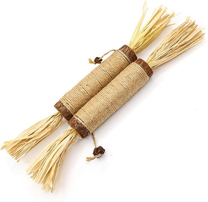 2 Pcs Natural Huge Silvervine Sticks Cat Toys - Large Catnip Toys Indoor Cats Interactive Matatabi Dental Care Teething Chew Toys for Cats and Kittens Who Love to Chew
