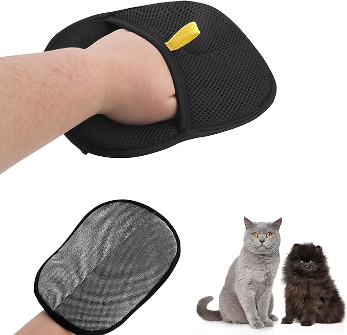 Gosknor Double-Sided Pet Grooming Gloves, Cat Grooming Gloves Pet Grooming Gloves for Dogs Bathing Pet Hair Remover Gloves Versatile Pet Grooming Gloves for Dog & Cat Washing Deshedding Grooming