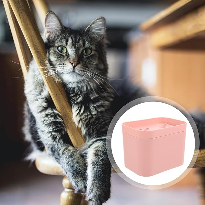 Mipcase Automatic Cat Water Fountain Electric Feeder with Mute Pump Water Dispenser for Cats and Dogs Fun Flower Shape Outlet Portable and Easy to Pink Color