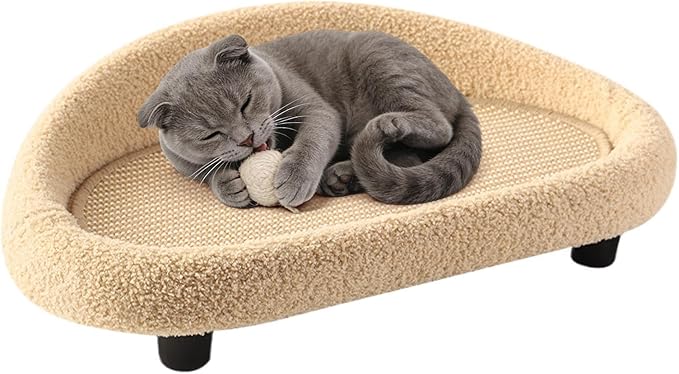 Cat Scratcher Bed - Sisal Large Lounge Nest - Scratching Pad | for Home Living Room Apartment Dorm Patio Balcony Porch Corner