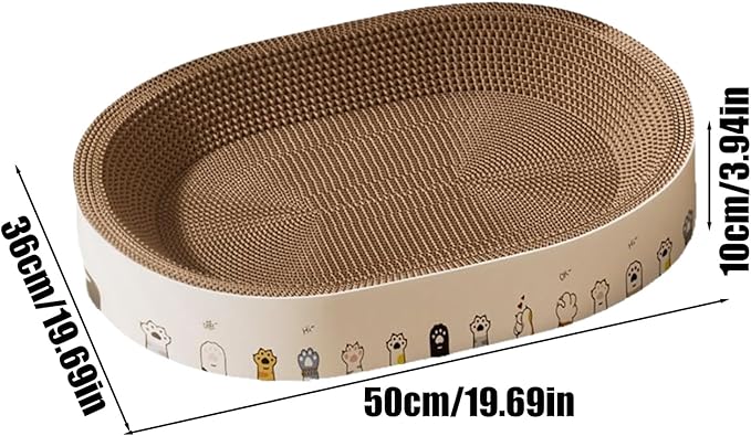 Cat Scratching Post Resting Bed - Cardboard Scratching Mat | Furniture Protector for Indoor Cats, Eco-Friendly Playground and Lounge Bed for Ścratching, Playing, and Enrichment